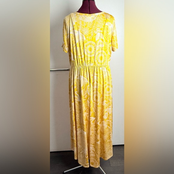 LuLaRoe Yellow White Sundress Midi Casual - Picture 5 of 9